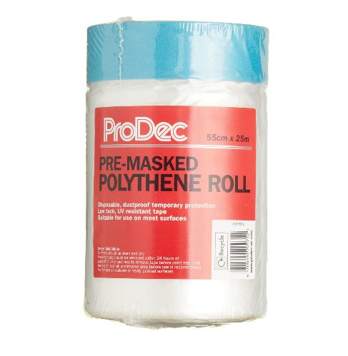 ProDec Pre-Masked Poly Roll - 55cm x 25m